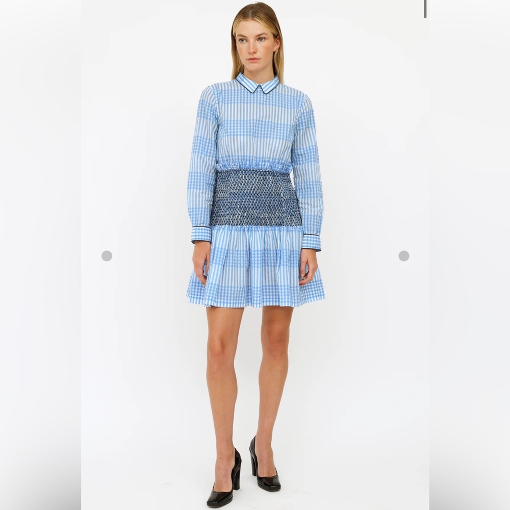 Blue & White Plaid Charron Dress